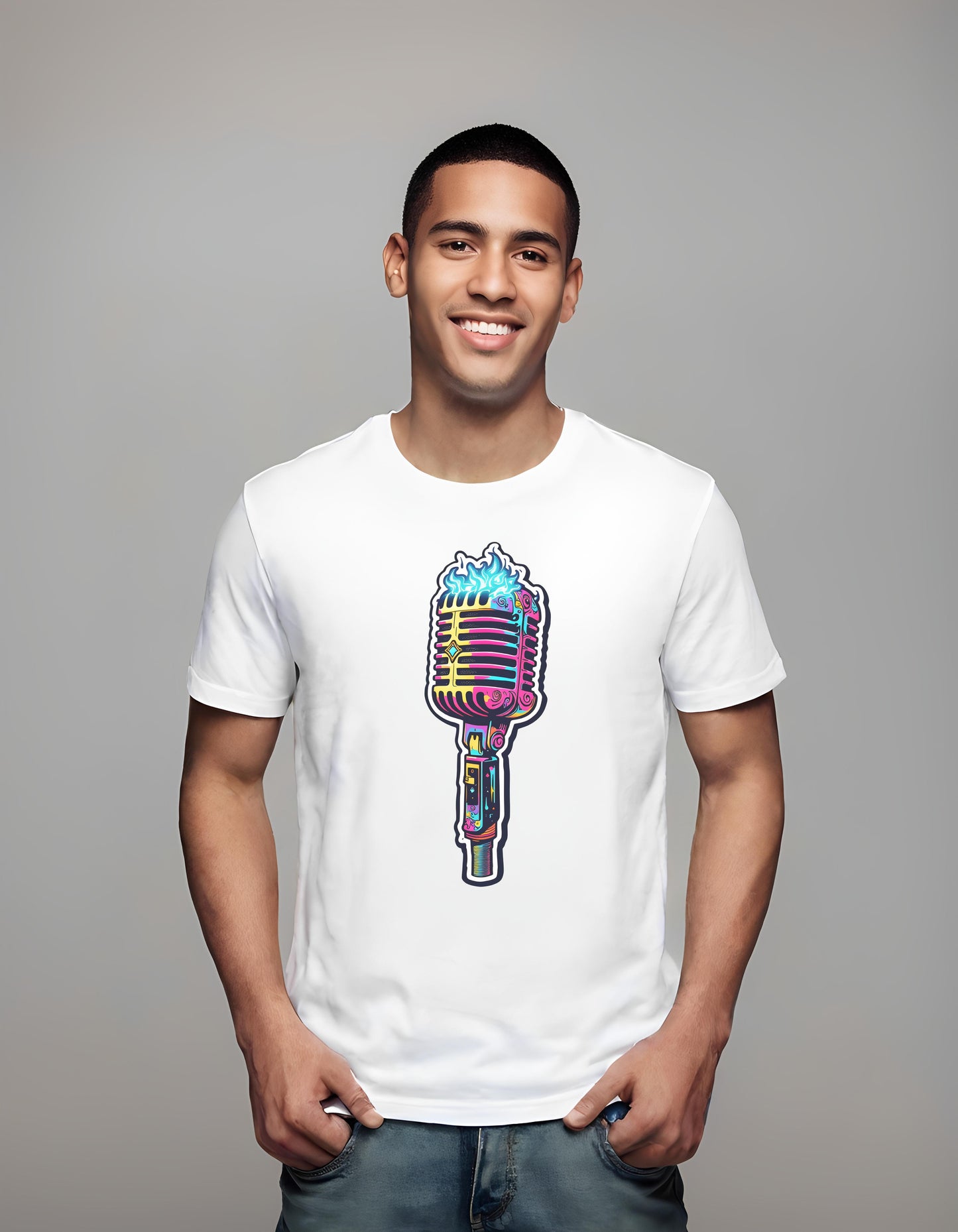 neon art t-shirt - casual music outfit