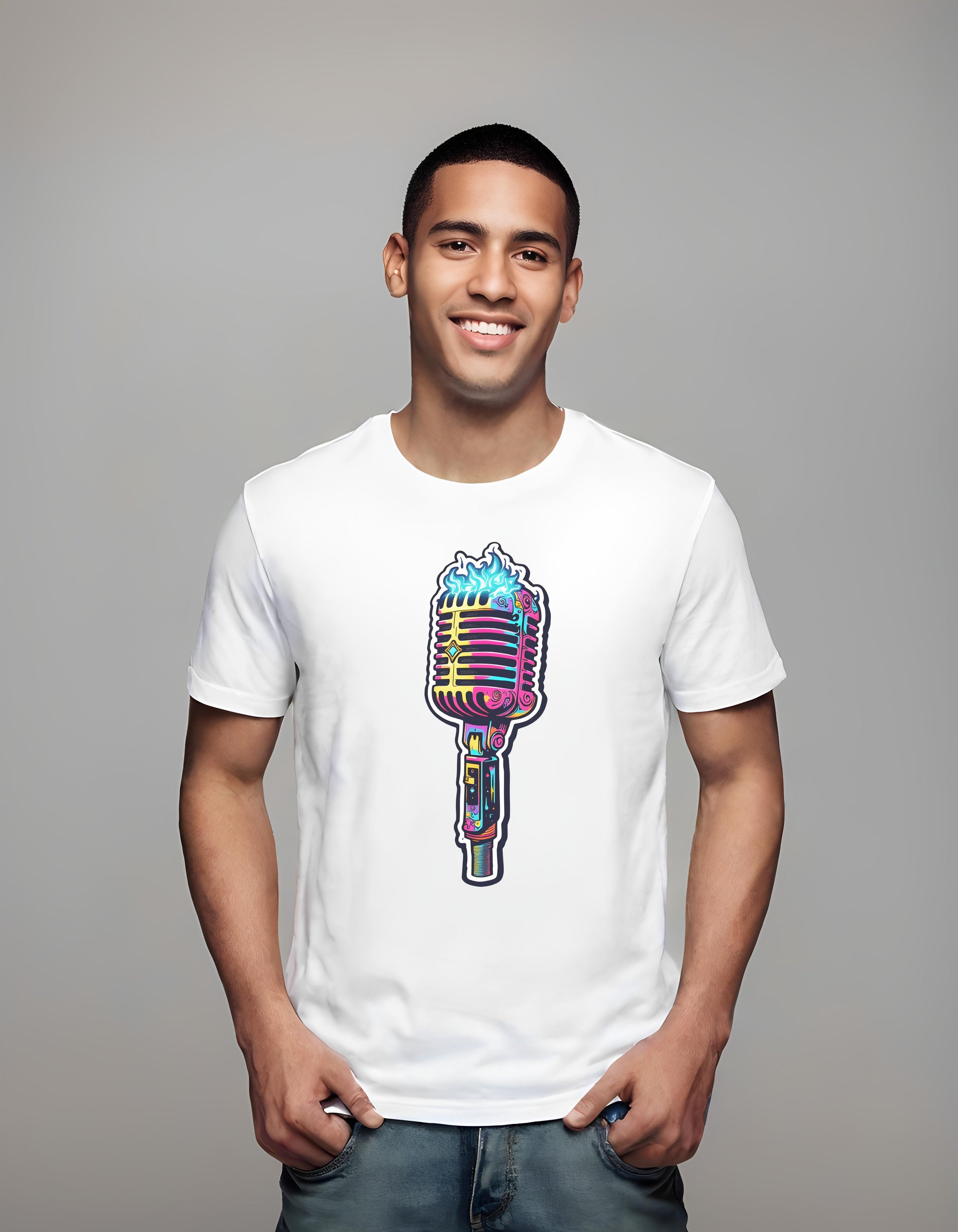 neon art t-shirt - casual music outfit