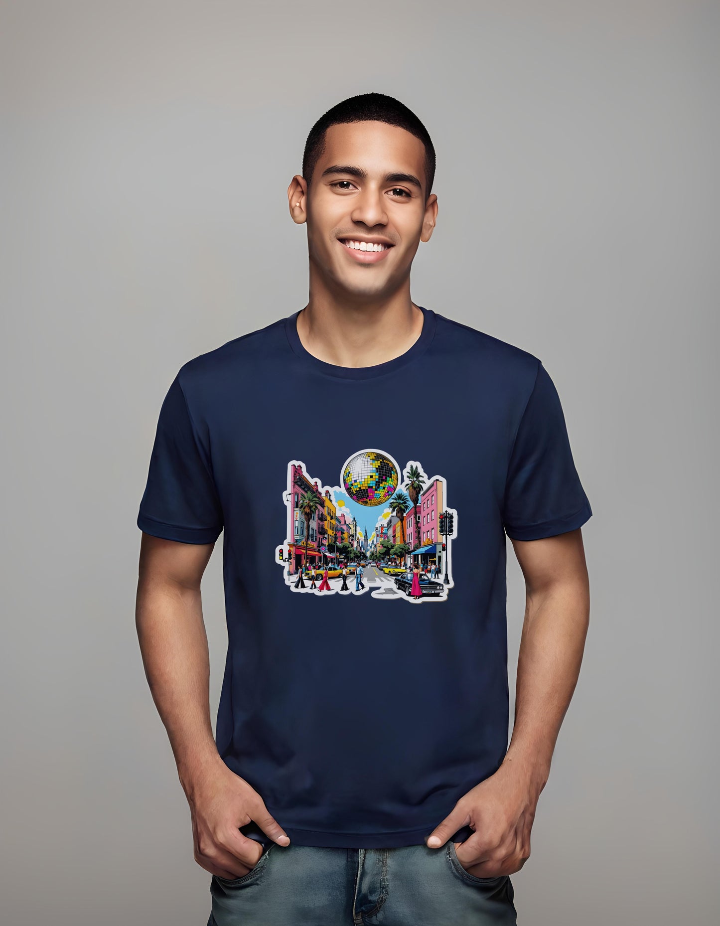 comfort - t-shirt - bell-bottom jeans