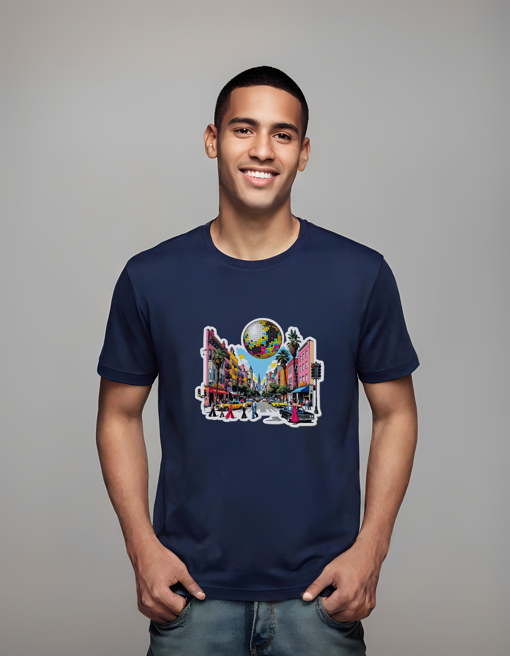 comfort - t-shirt - bell-bottom jeans