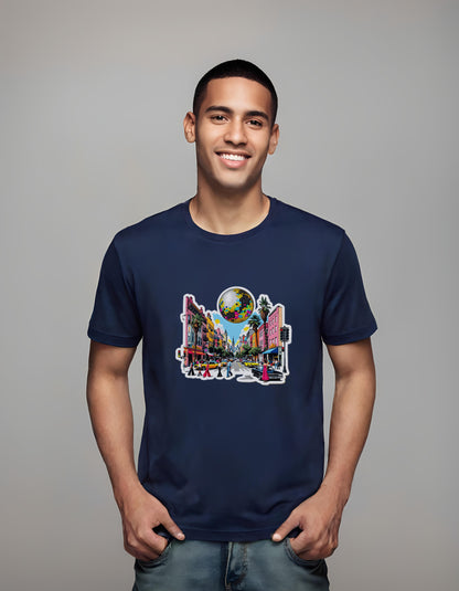 comfort - t-shirt - bell-bottom jeans