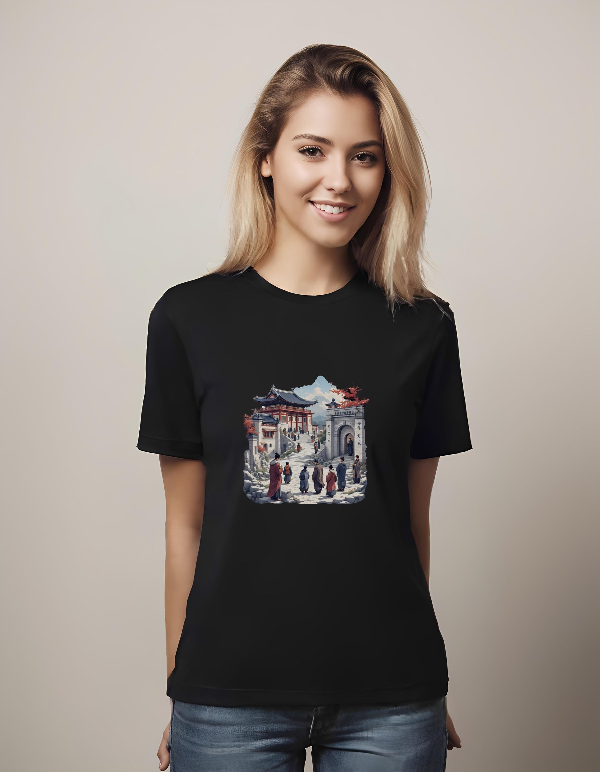 t-shirt - heritage - semi-realistic art - tourists