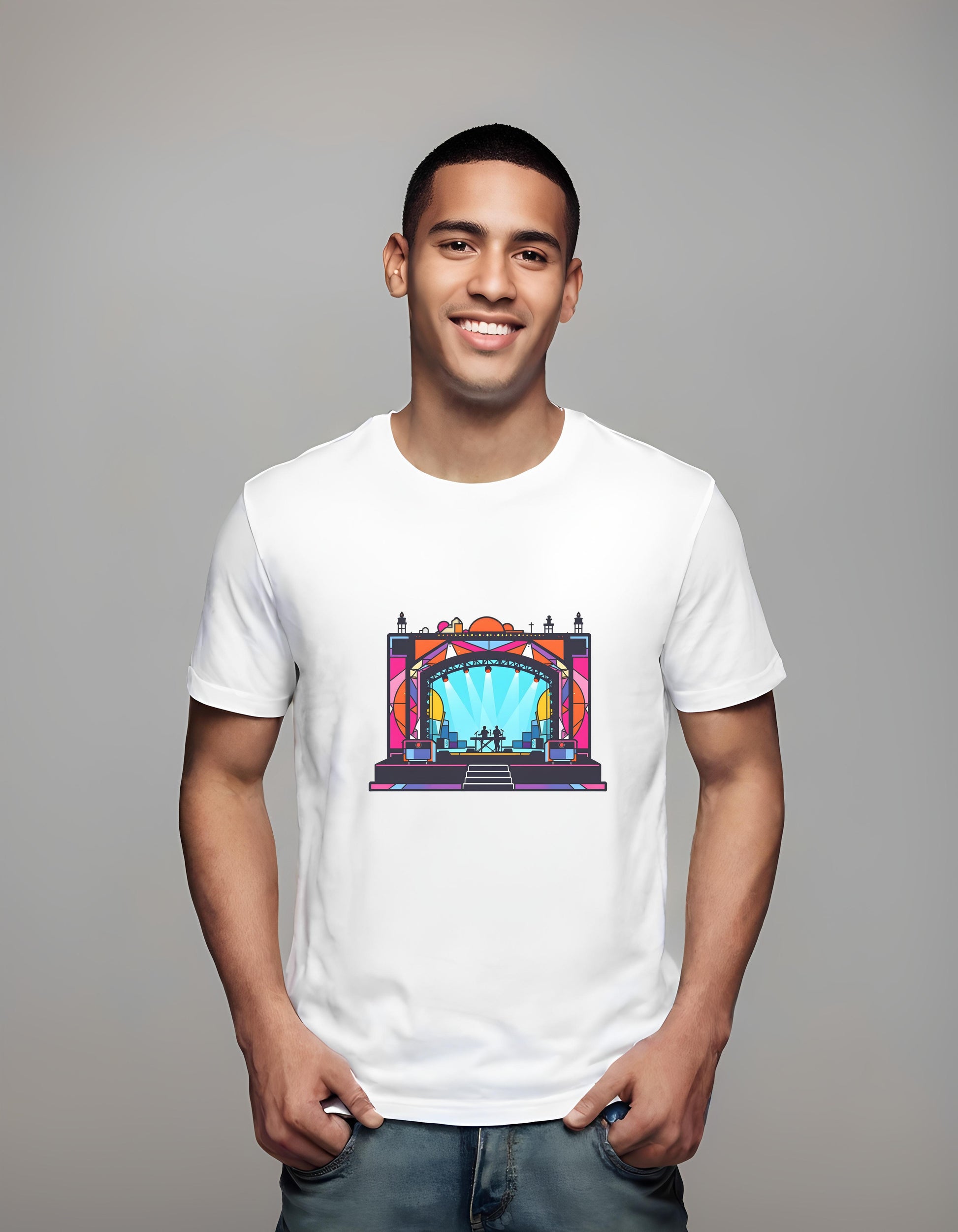 artistic t-shirt - performance - silhouetted performers