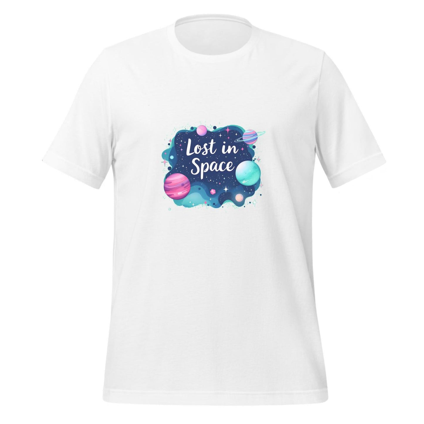 festival goers - colorful planets - t-shirt - conversation