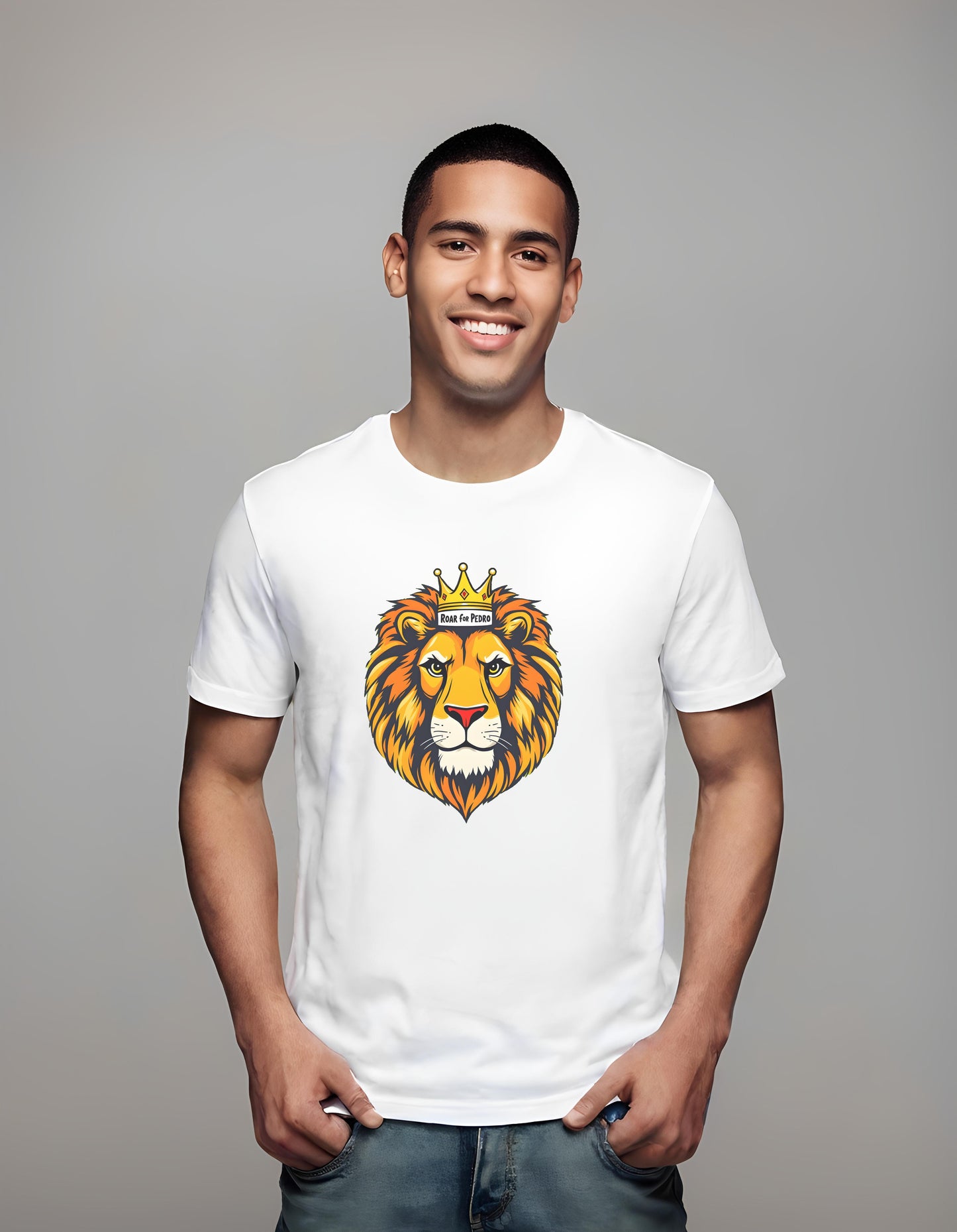 bold animal illustration - cartoon lion design - t-shirt
