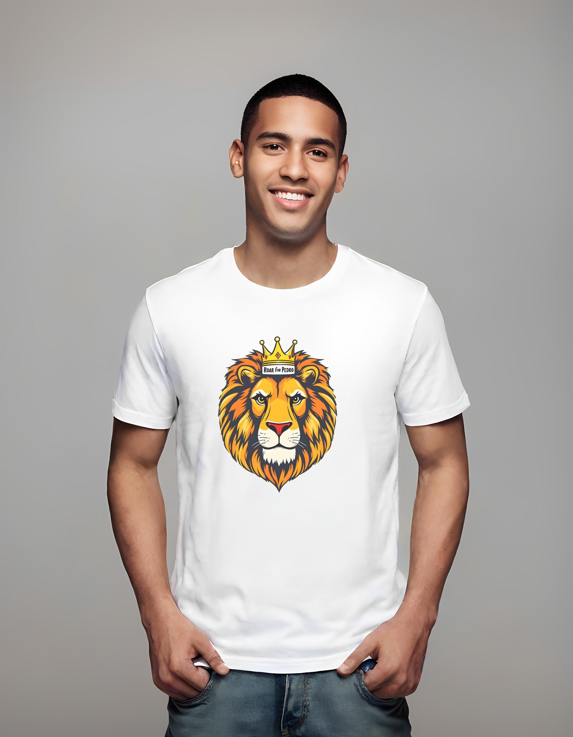 bold animal illustration - cartoon lion design - t-shirt