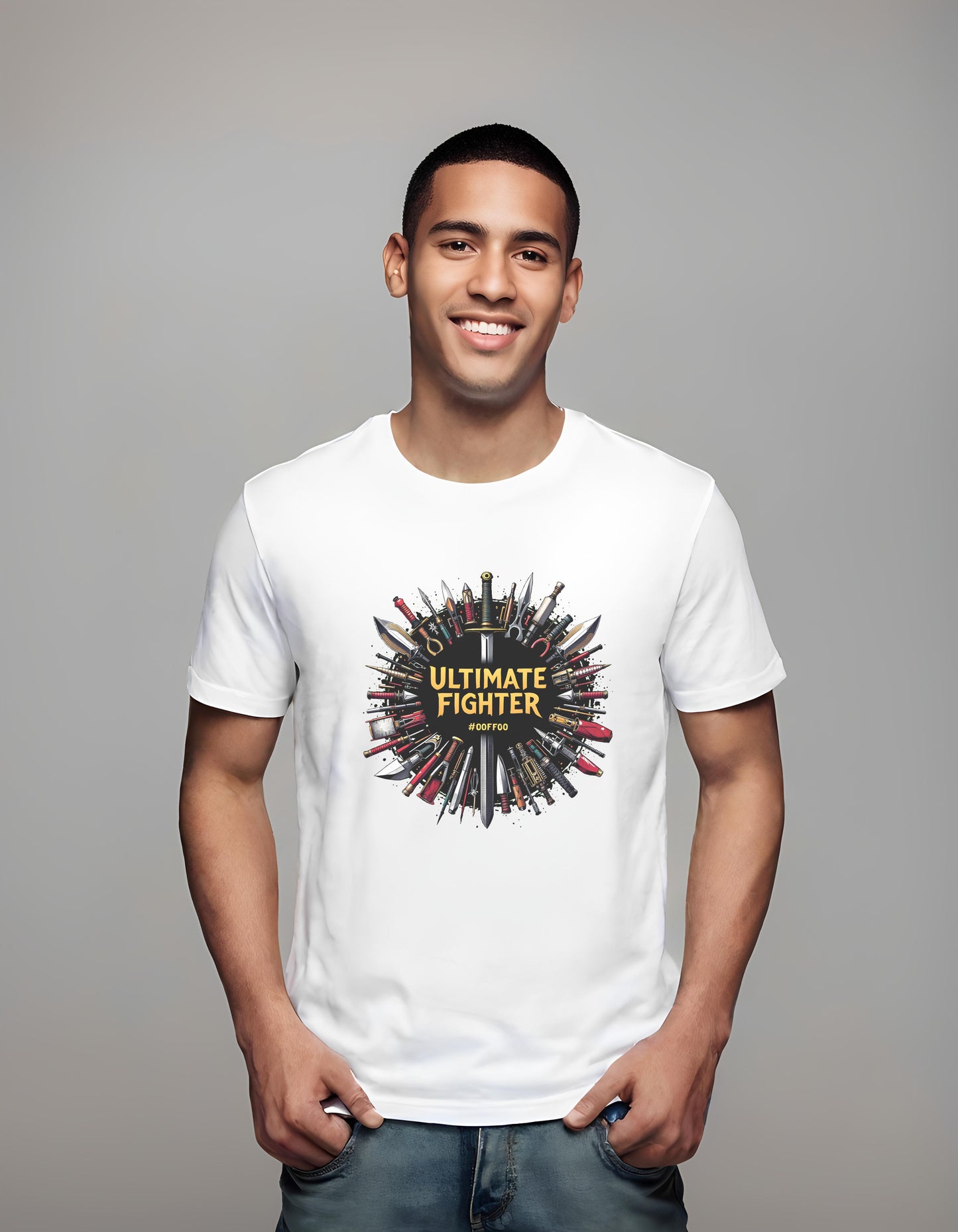 t-shirt - comic book style design - weapons