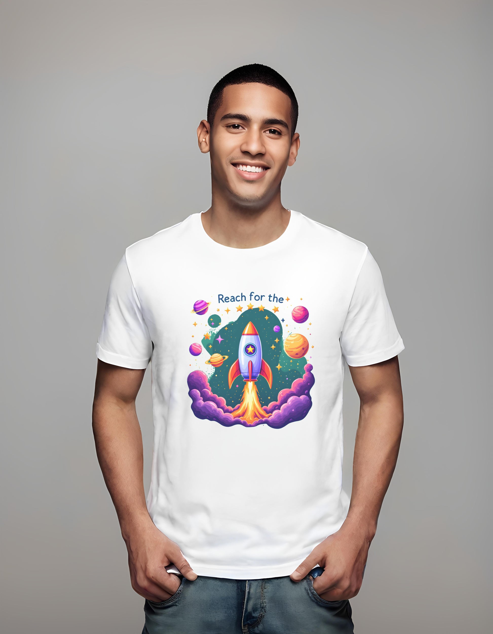 imaginative art - t-shirt - cartoon rocket