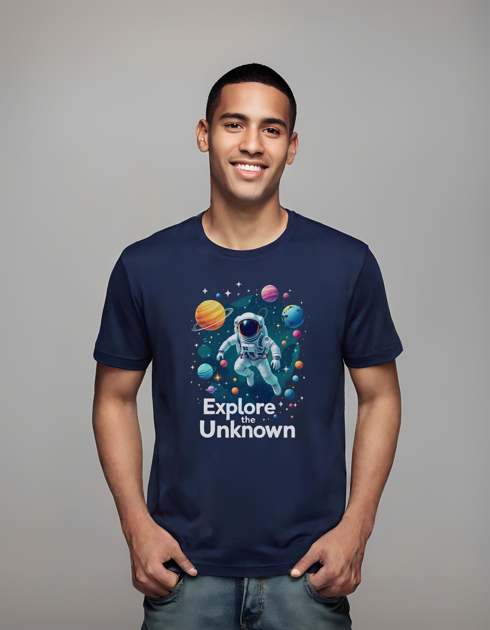 curiosity - playful astronaut - t-shirt - exploration
