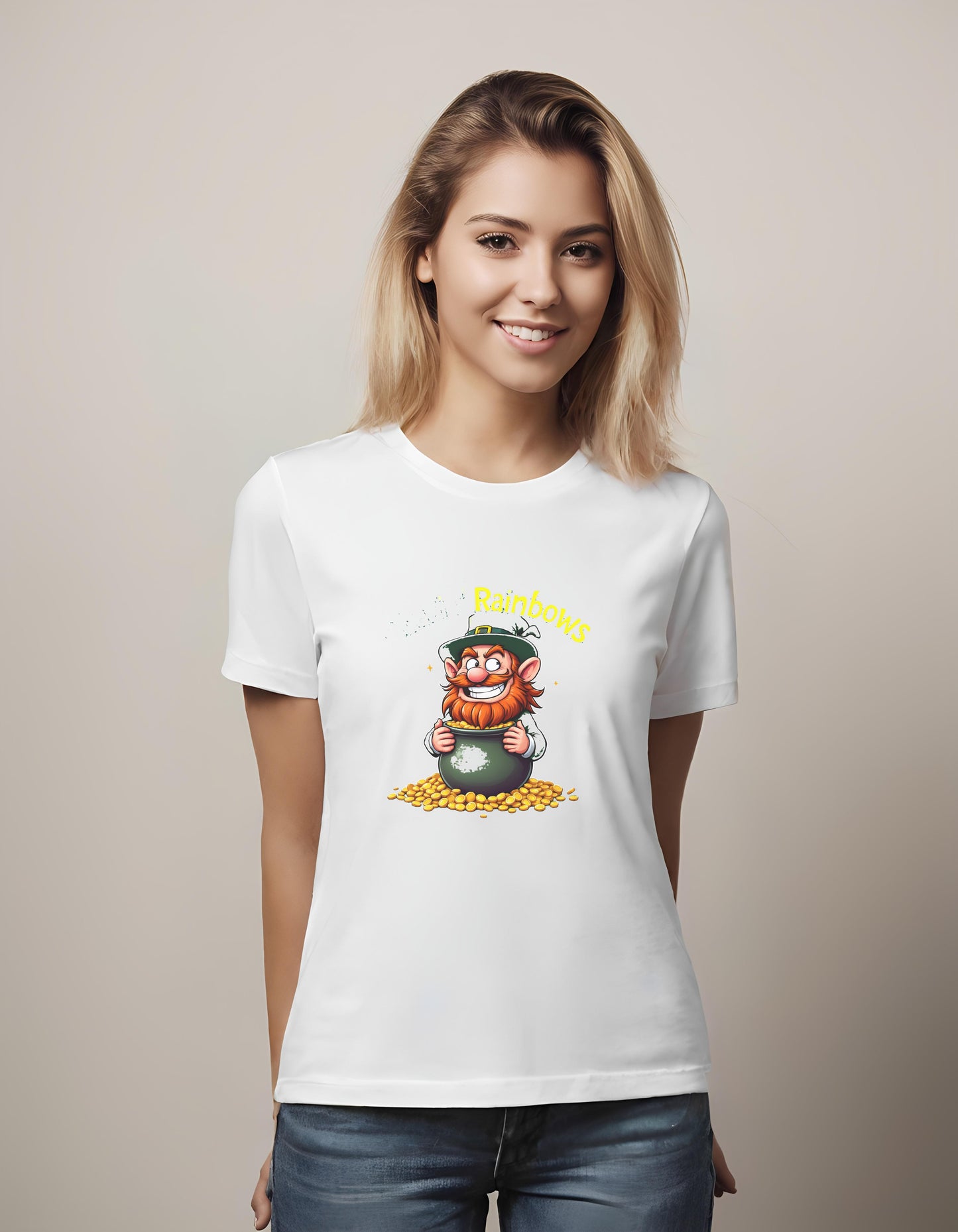gold - t-shirt - playful illustrations - leprechaun lovers