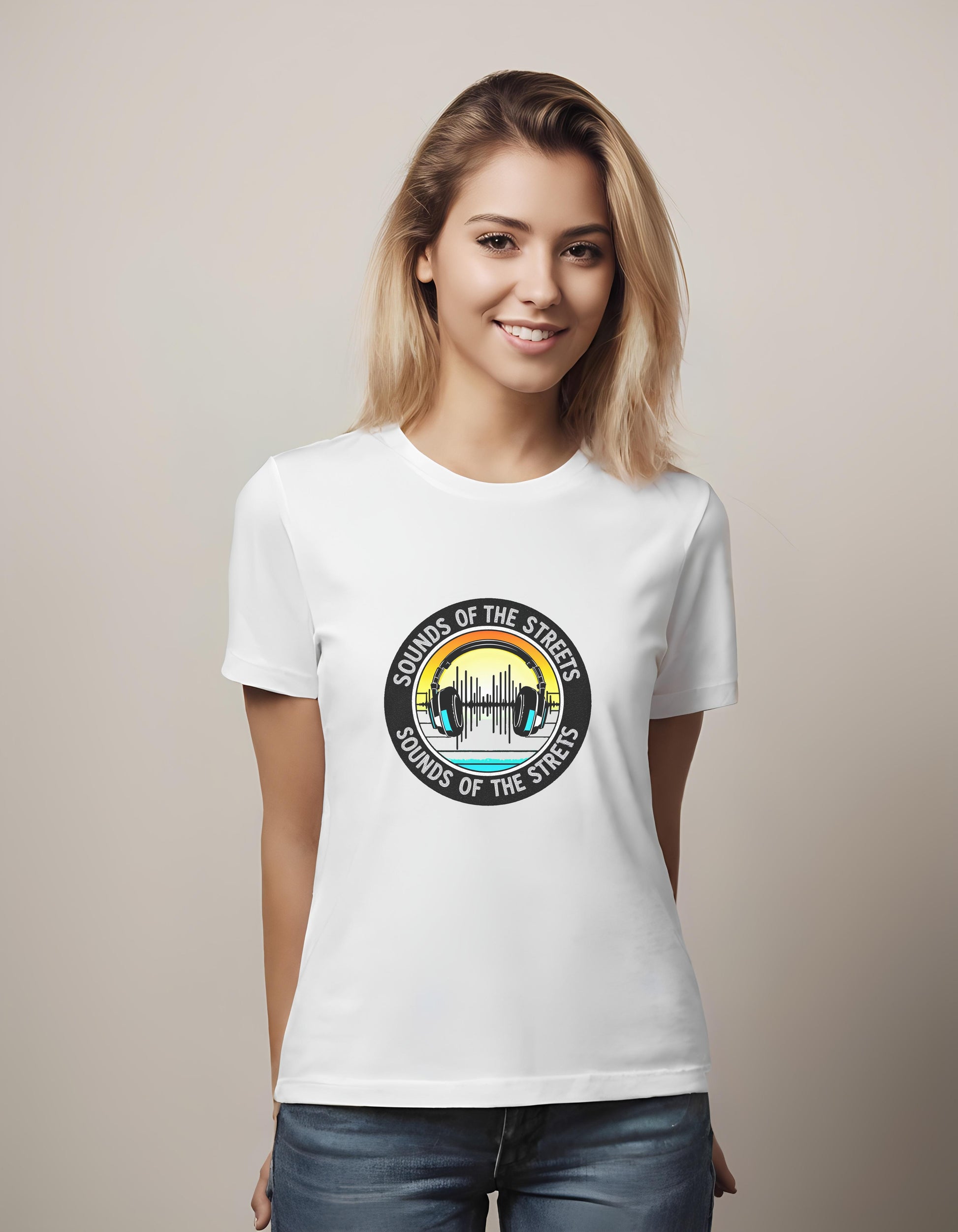 graphic design appeal - t-shirt - circular emblem design - audio