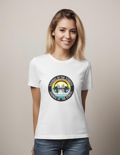 graphic design appeal - t-shirt - circular emblem design - audio
