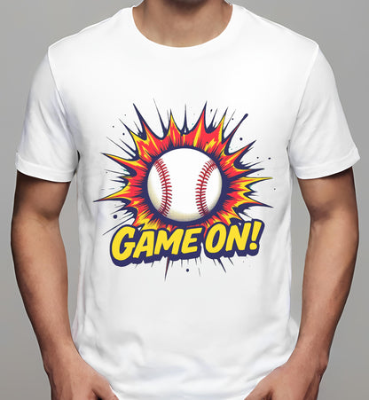 t-shirt - white - sports merchandise - energetic design - event organizers