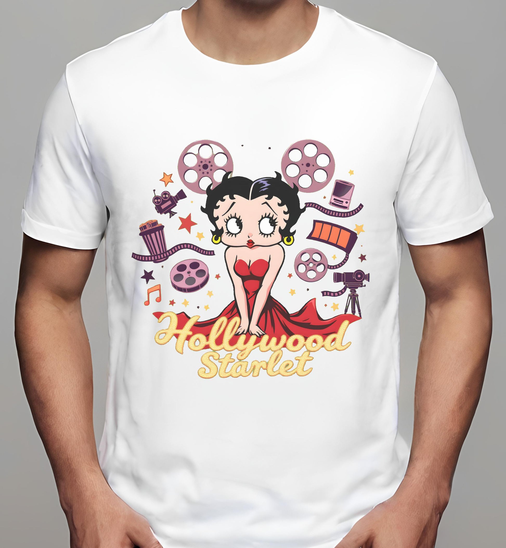 t-shirt - vintage movie aesthetic - white - vintage - nostalgic art