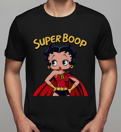 black - fun artwork - t-shirt - nostalgic superhero