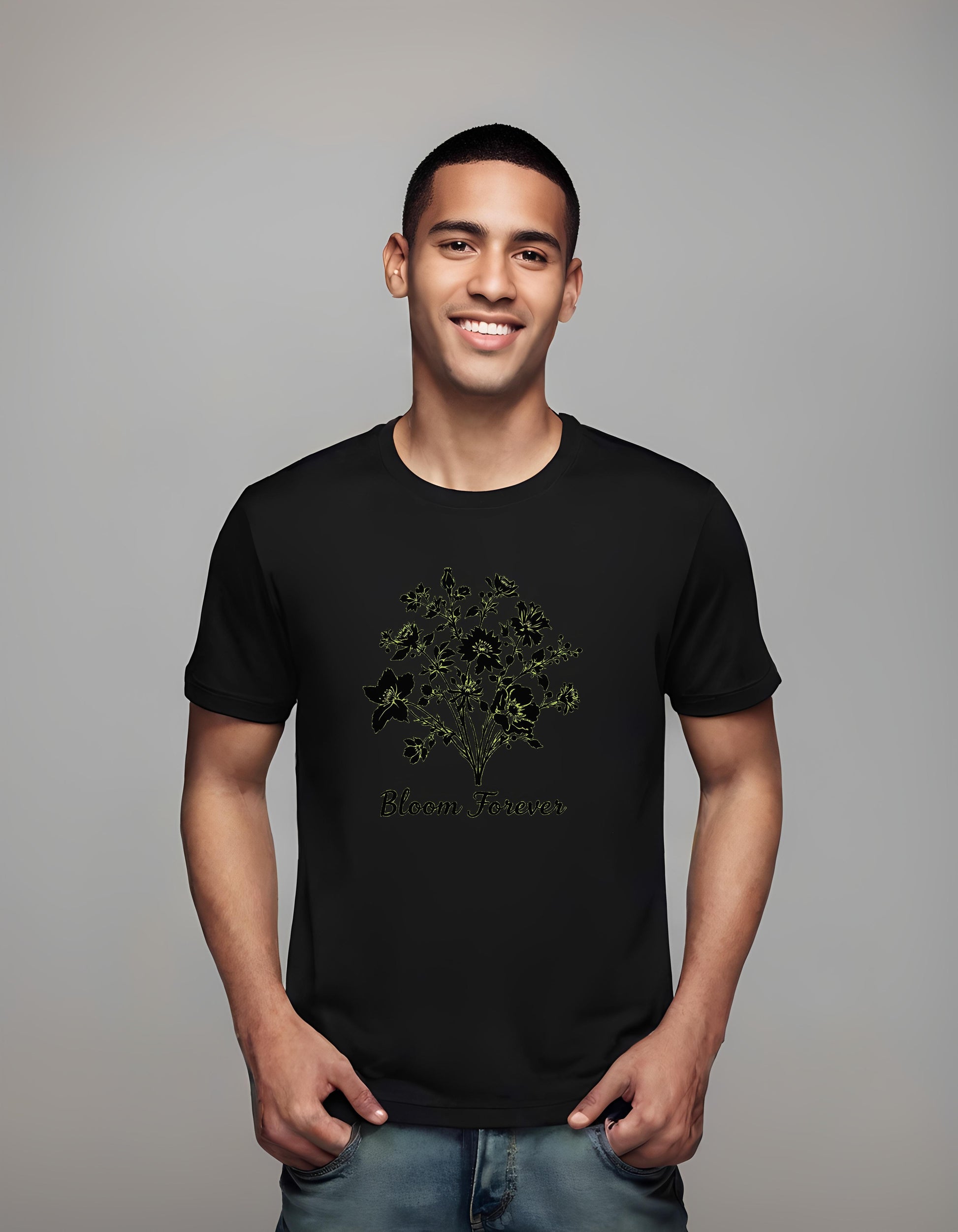 stylized floral art - t-shirt - gift for nature lovers