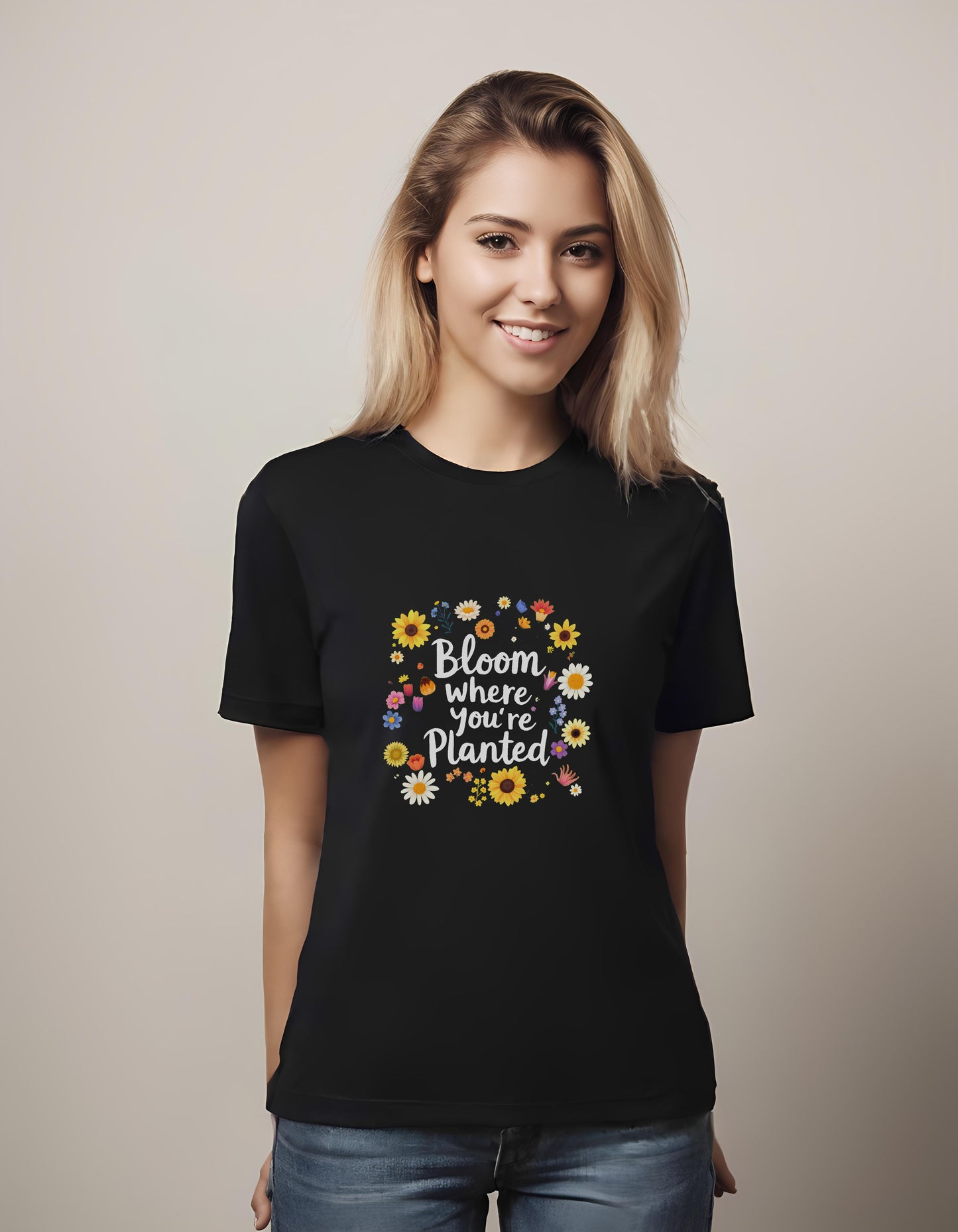 self-expression - abstract flower art - t-shirt