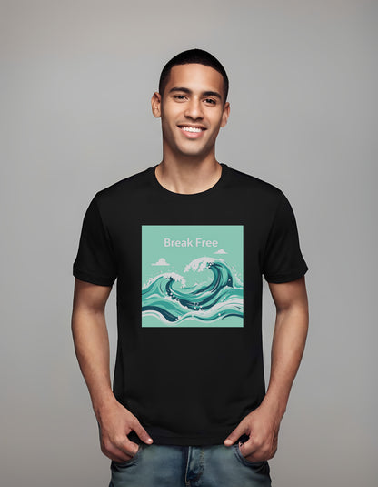 t-shirt - uplifting home decor - art - serene wave print