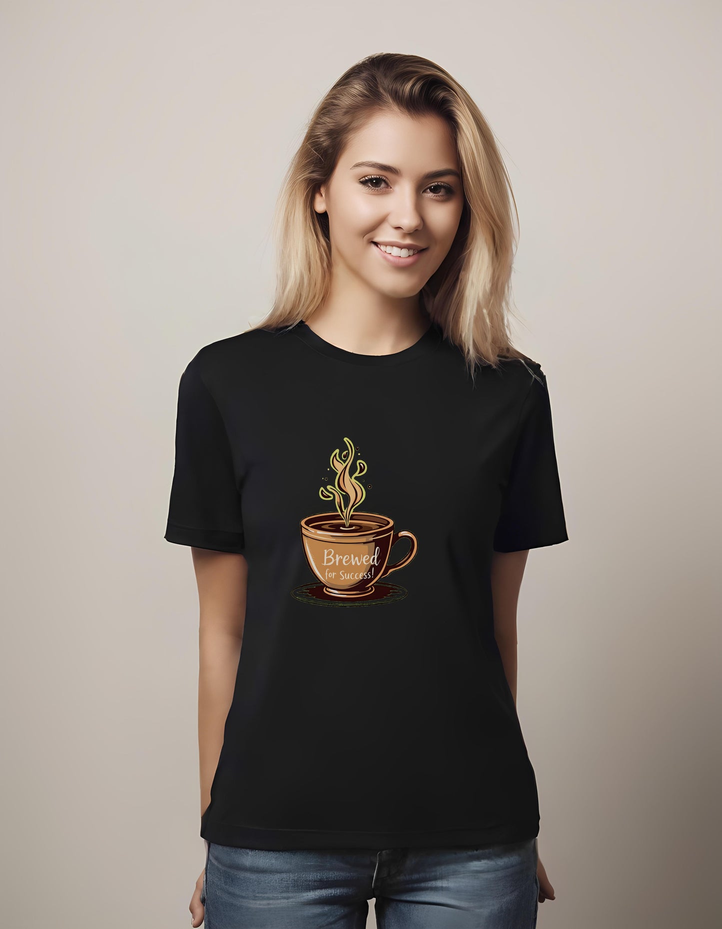 t-shirt - motivational coffee art - coffee cup