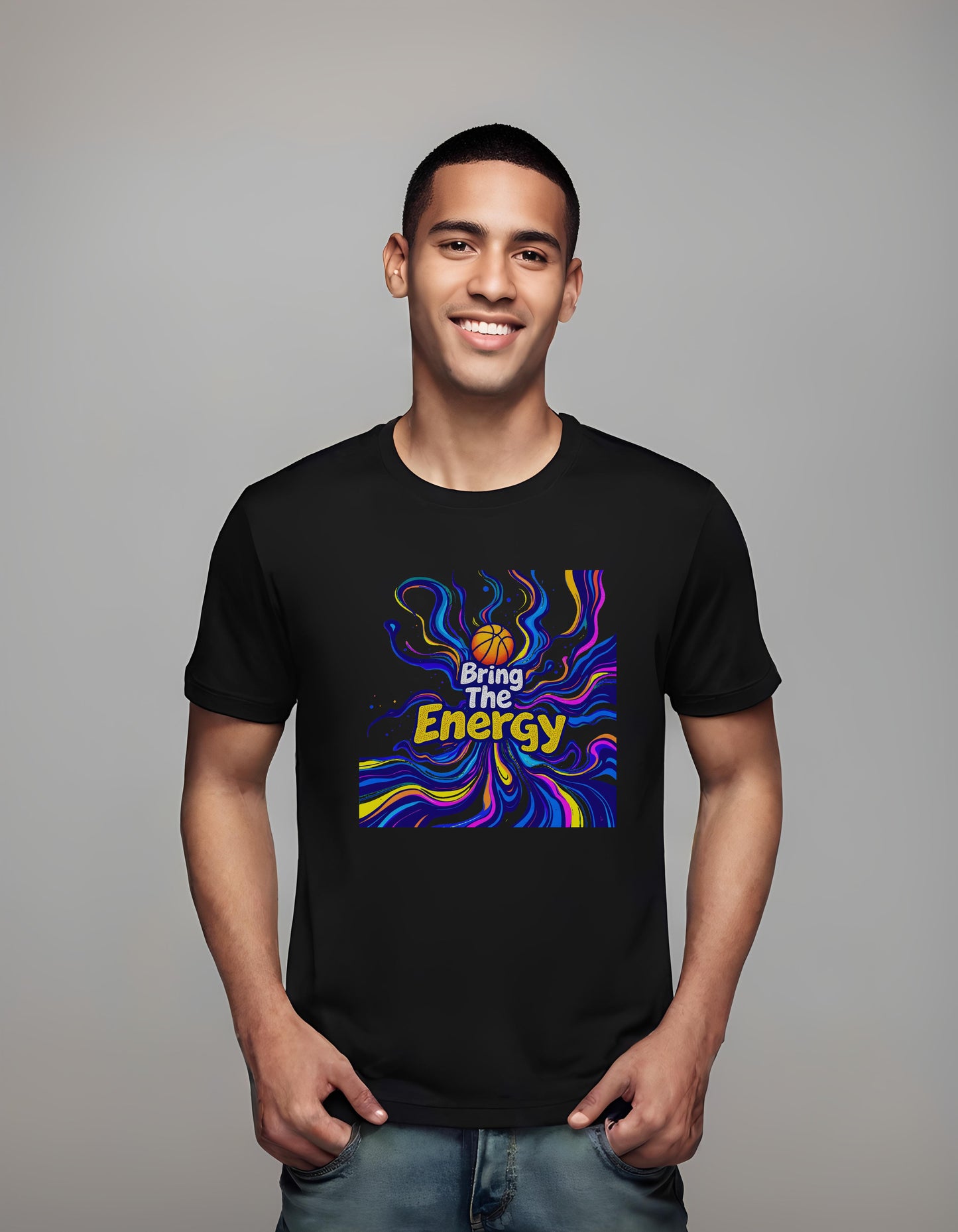 dynamic sports artwork - basketball aesthetics - youth - t-shirt