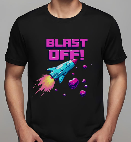 space - t-shirt - black - alien world art