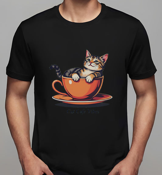 cat café merchandise - t-shirt - black - artists