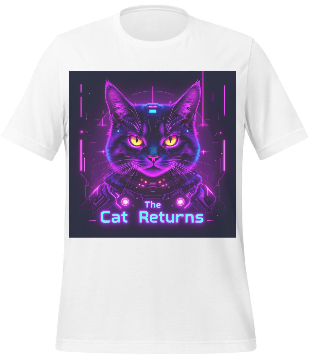 t-shirt - cat lovers - family - futuristic - white