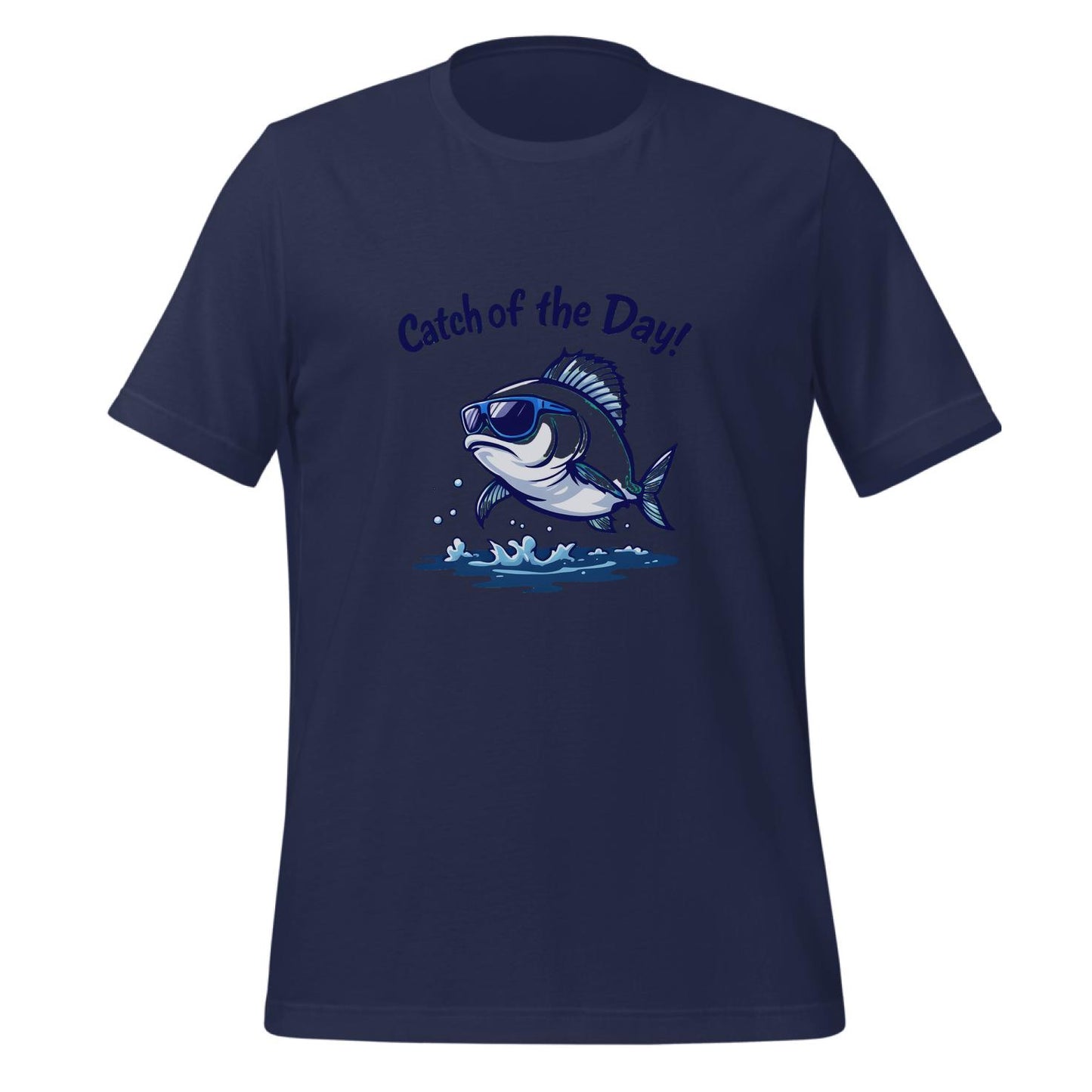 funny fish design - t-shirt - sunglasses fish illustration