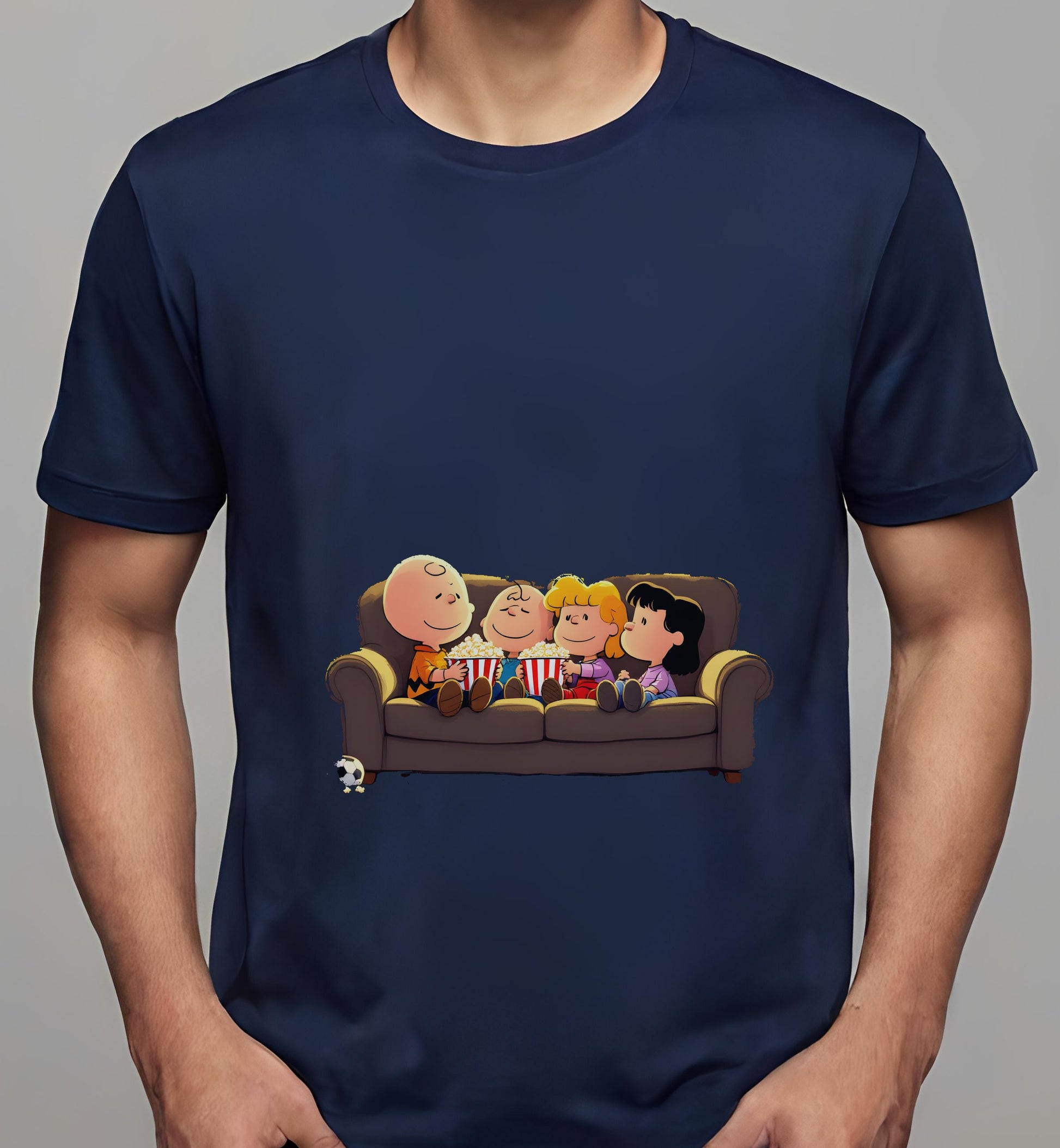 navy - charlie brown shirt - t-shirt - charlie-brown-shirt - whimsical art