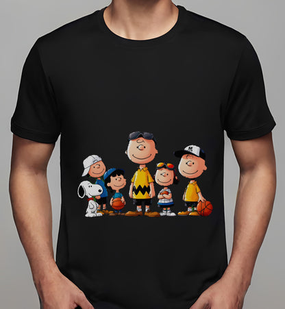 sports enthusiasts - community leaders - black - t-shirt - characters