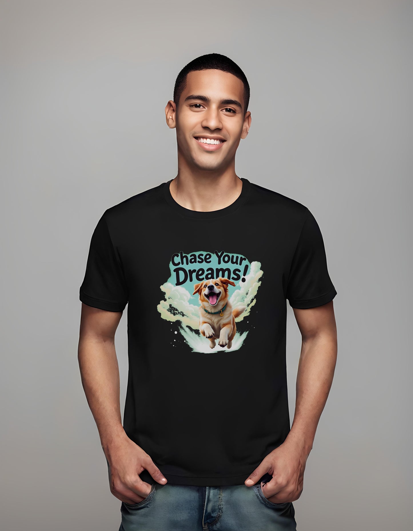 motivational - t-shirt - childrens room art - vibrant dog illustration