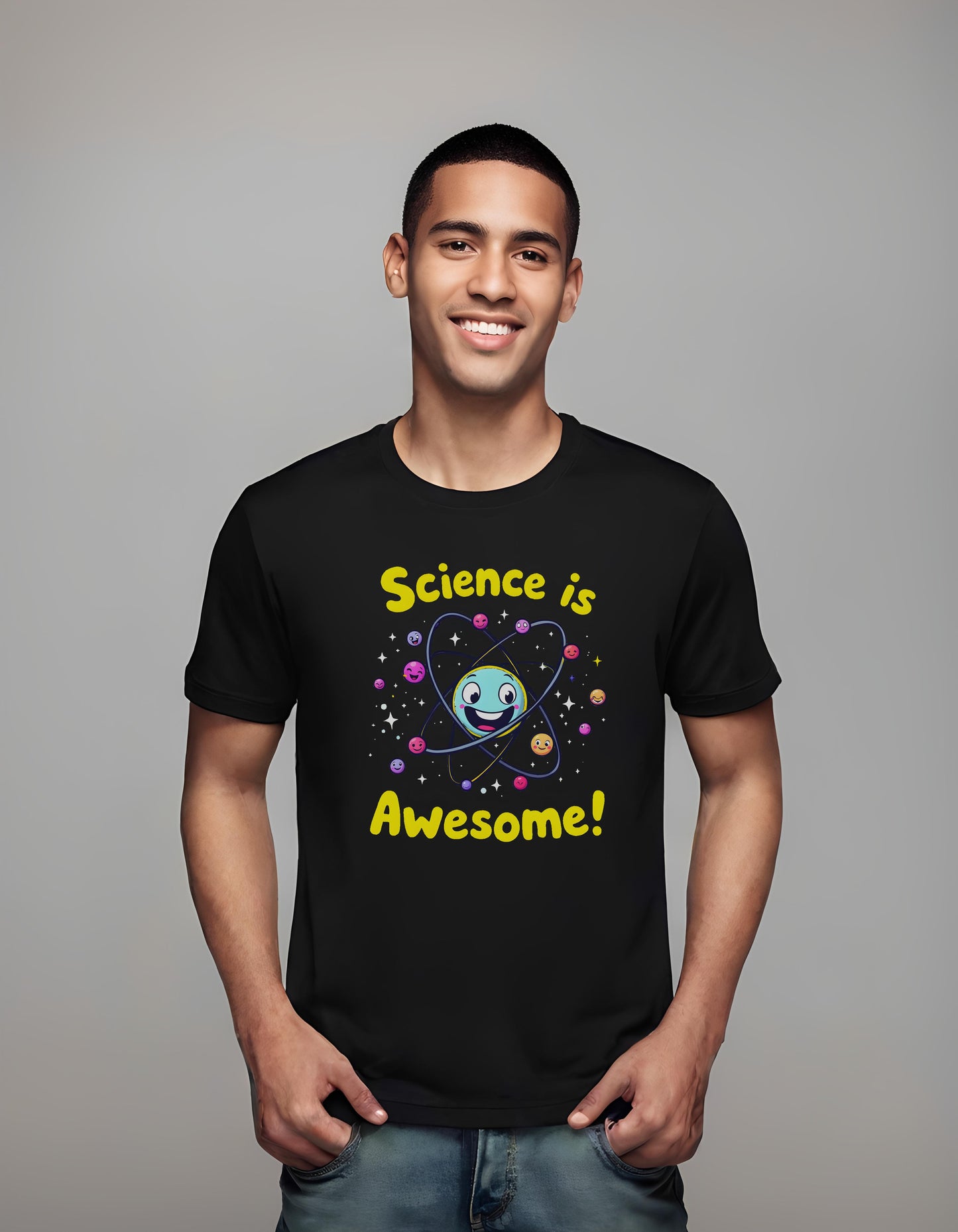 artistic science tee - whimsical atom tee - atom illustration - t-shirt