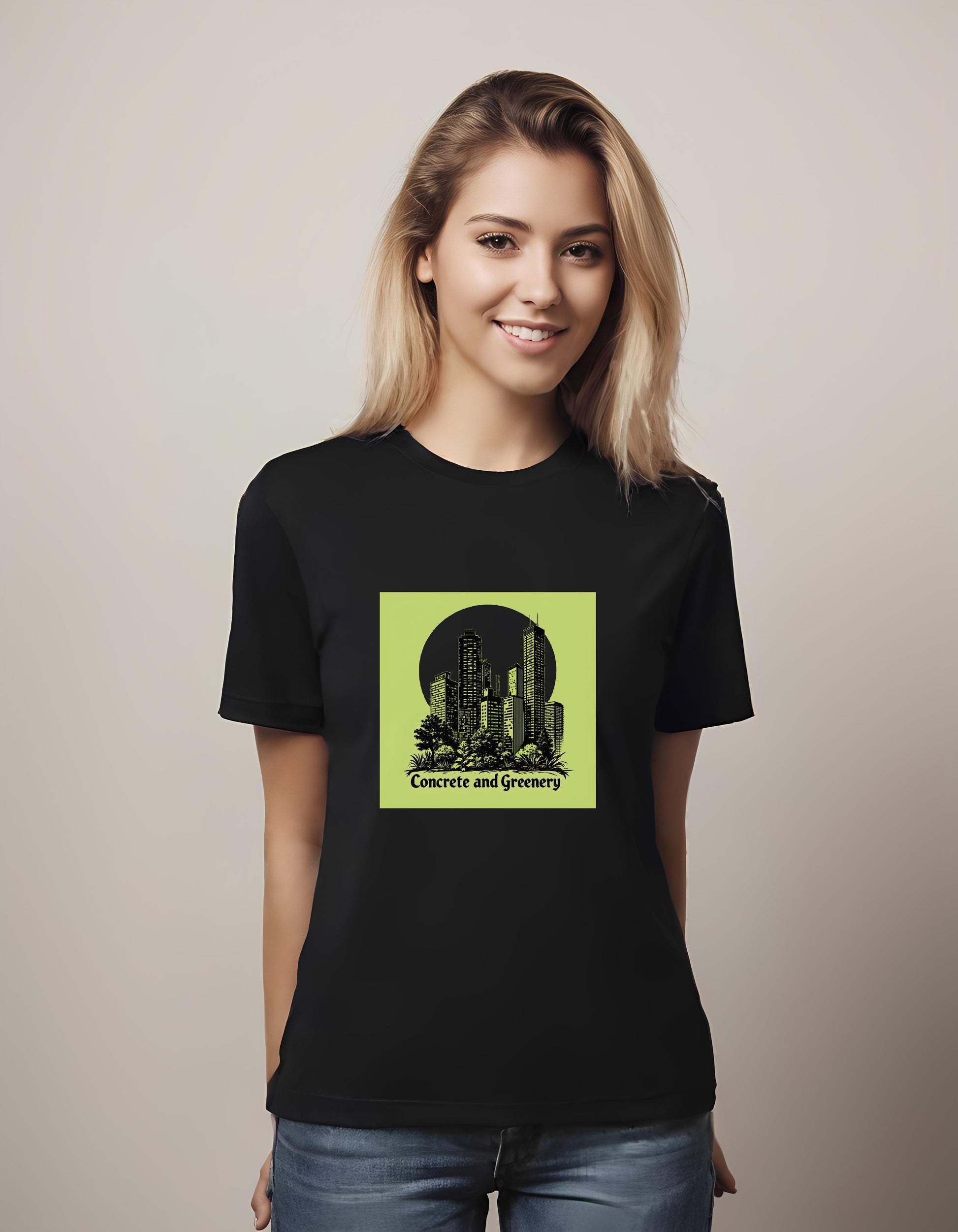 skyscrapers design - t-shirt - greenery in cities