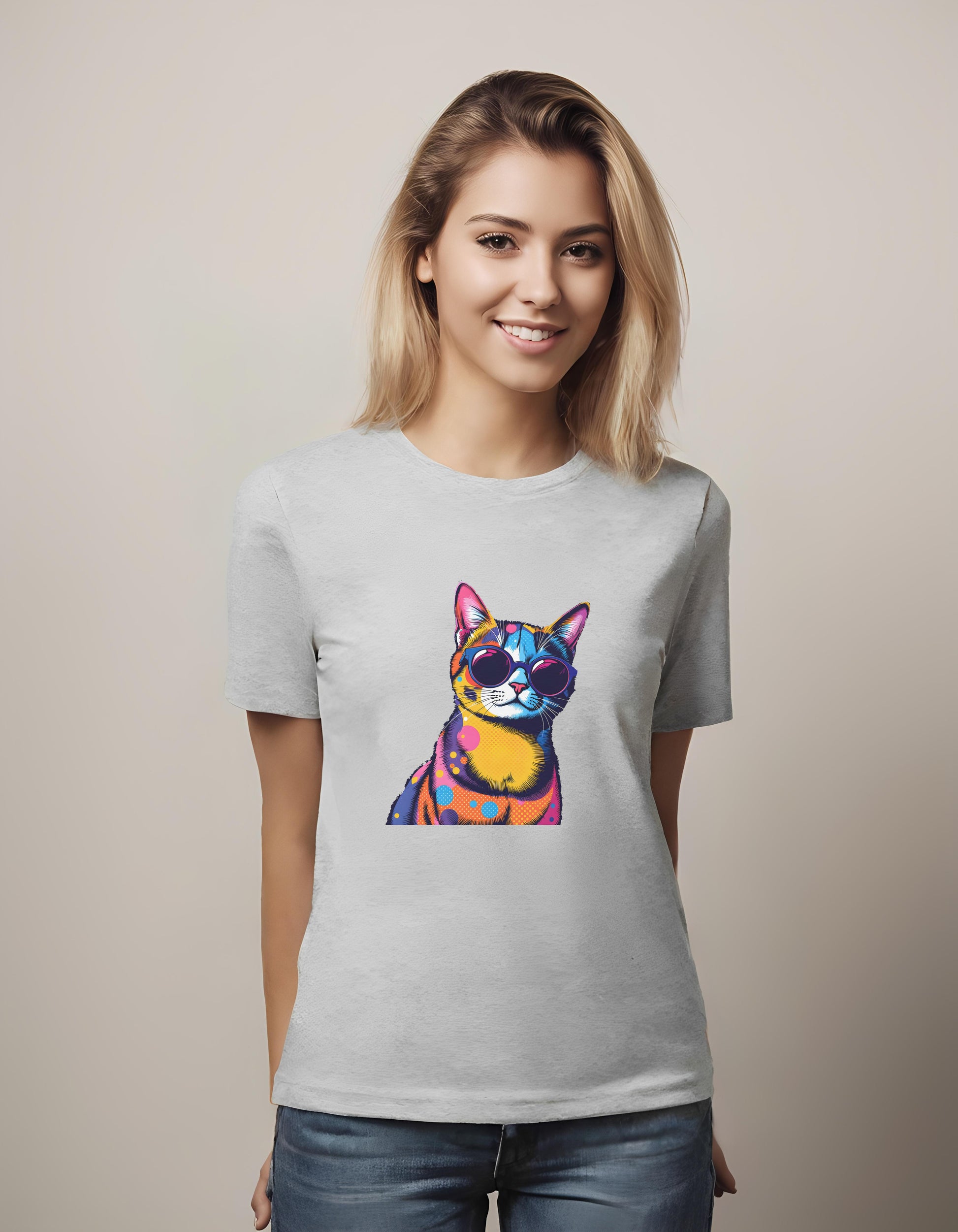 t-shirt - cat - playful cat illustration - cat lovers