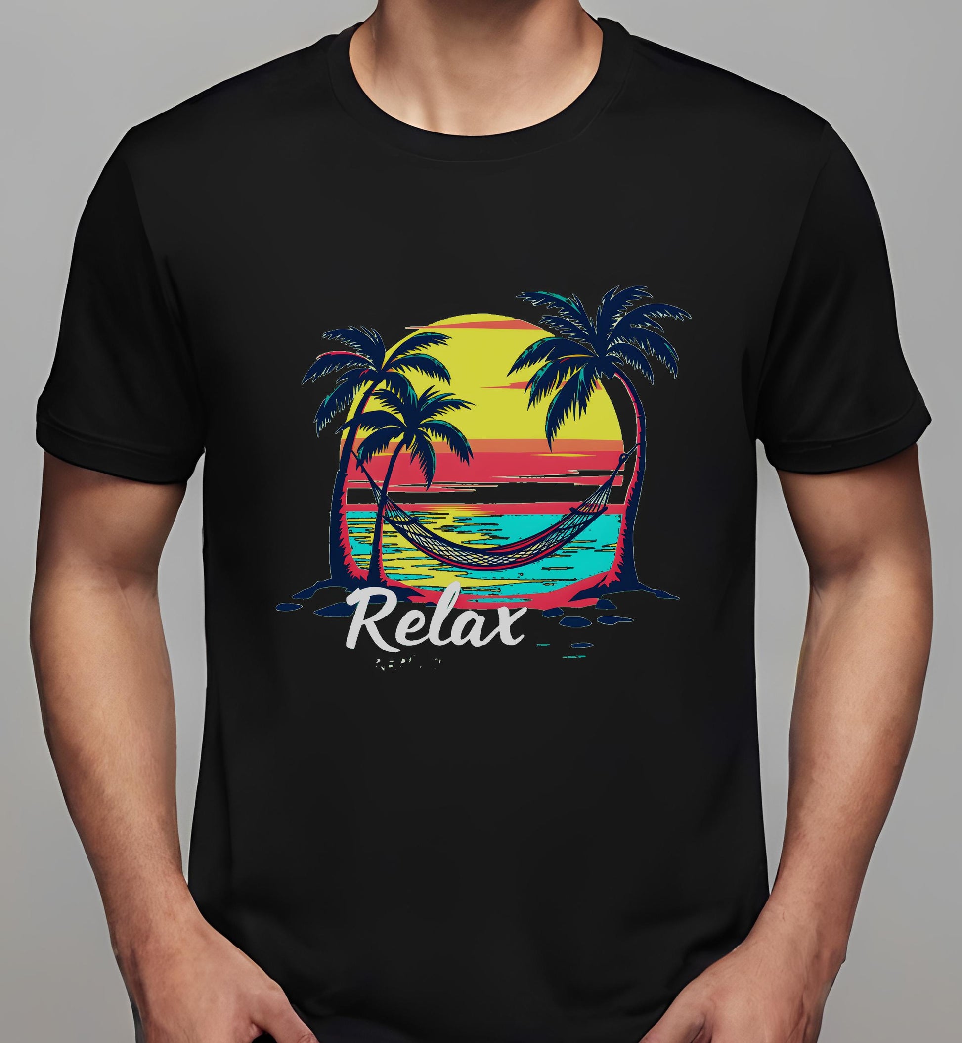 summer - holiday makers - t-shirt - black - relaxation