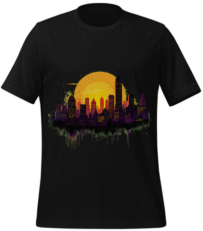 black - art enthusiasts - street art style - t-shirt - sunset