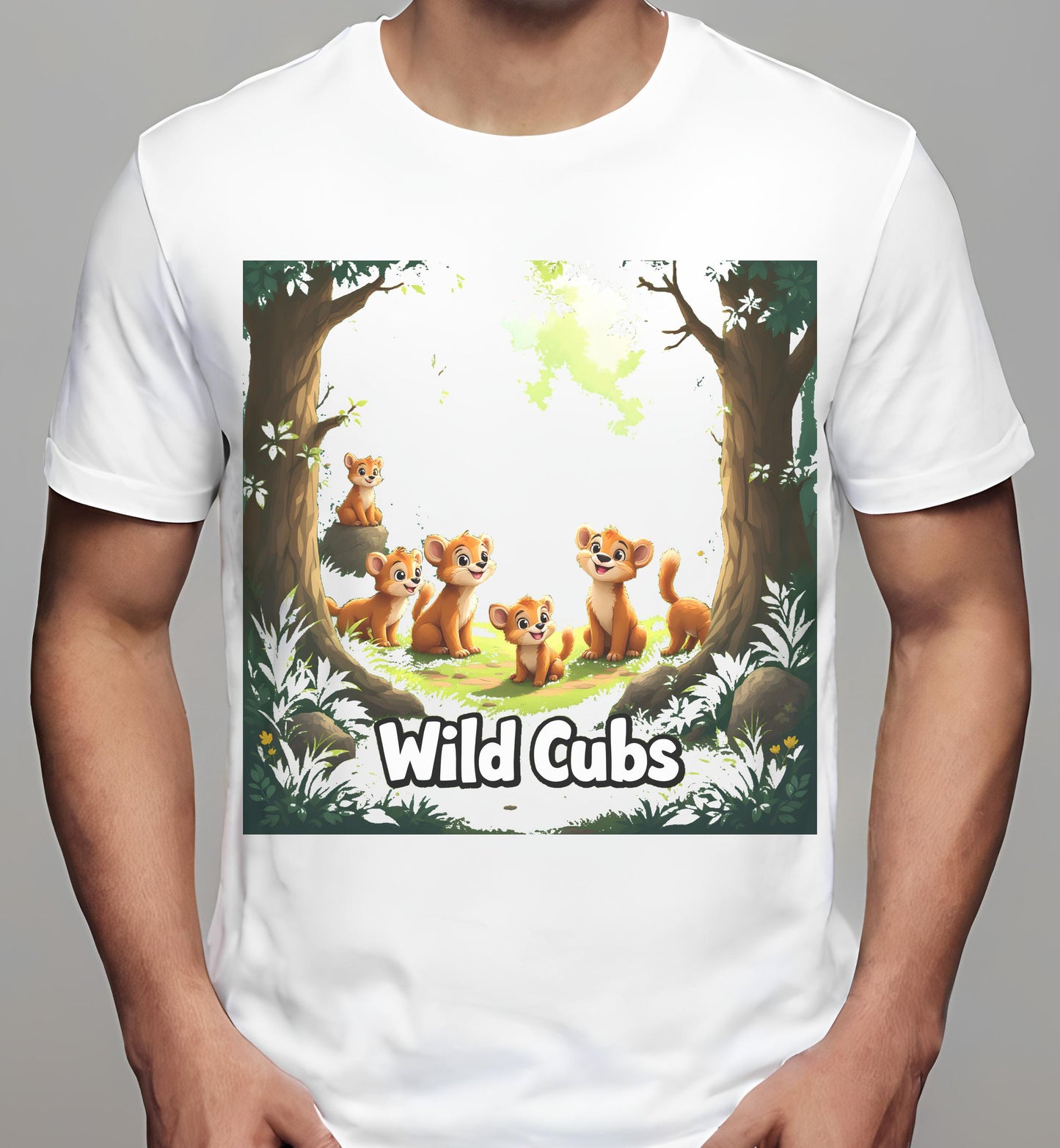 cartoon cubs design - white - t-shirt - childhood