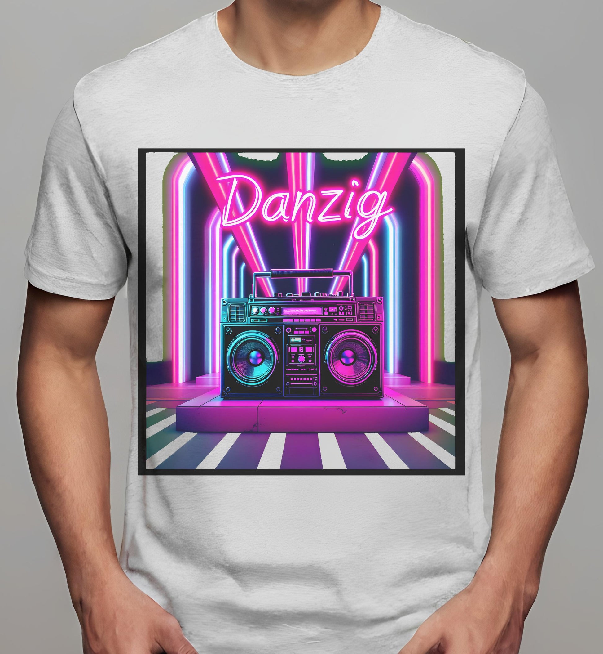 futurism - athletic_heather - t-shirt - vibrant retro aesthetics