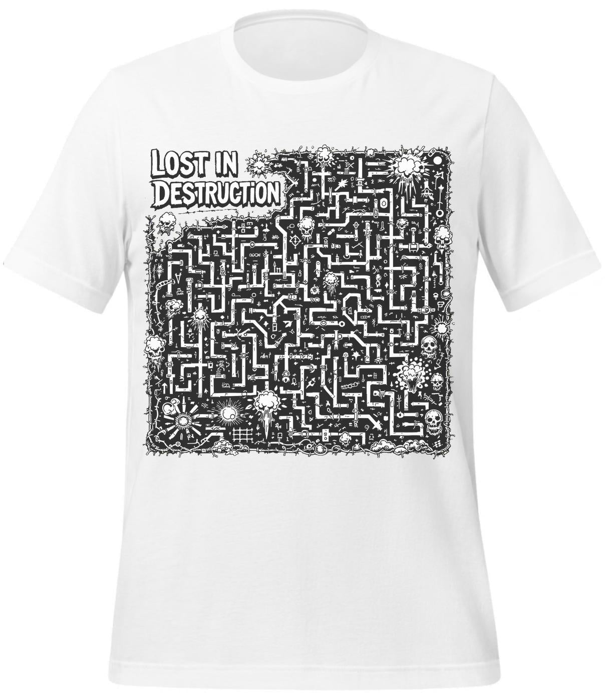 art lovers - white - t-shirt - urban dwellers - graphic maze poster