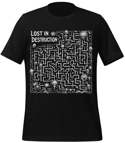 t-shirt - graphic tees - maze patterns - black - gothic