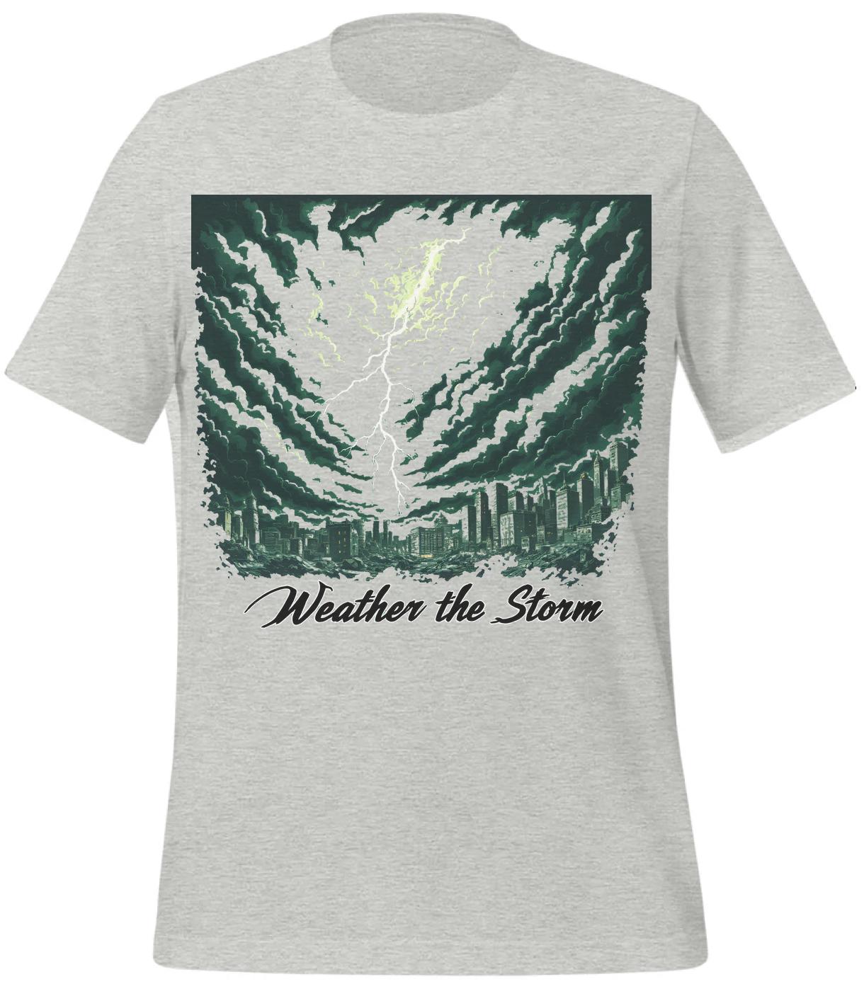 t-shirt - writers - elegant storm illustration - city dwellers - athletic_heather