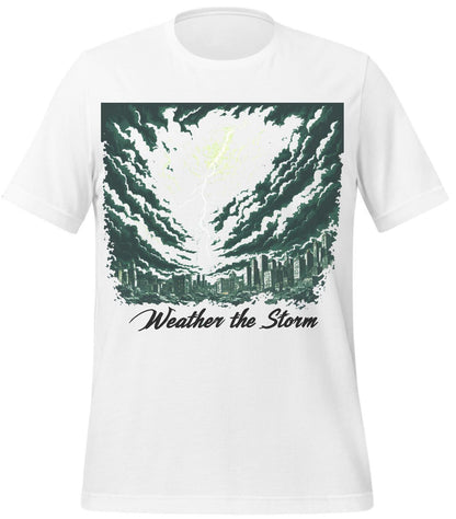 t-shirt - gift for him - white - death destruction shirt - storm clouds design