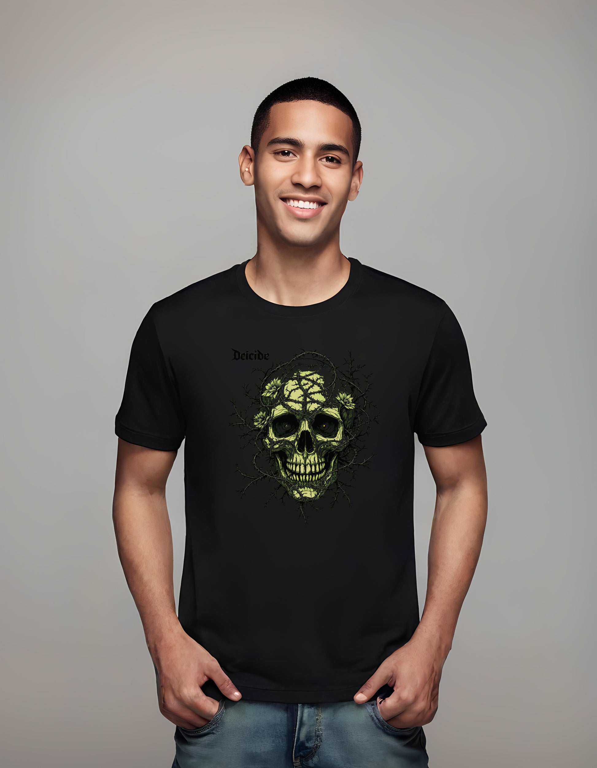 t-shirt - rock music merchandise - floral skull