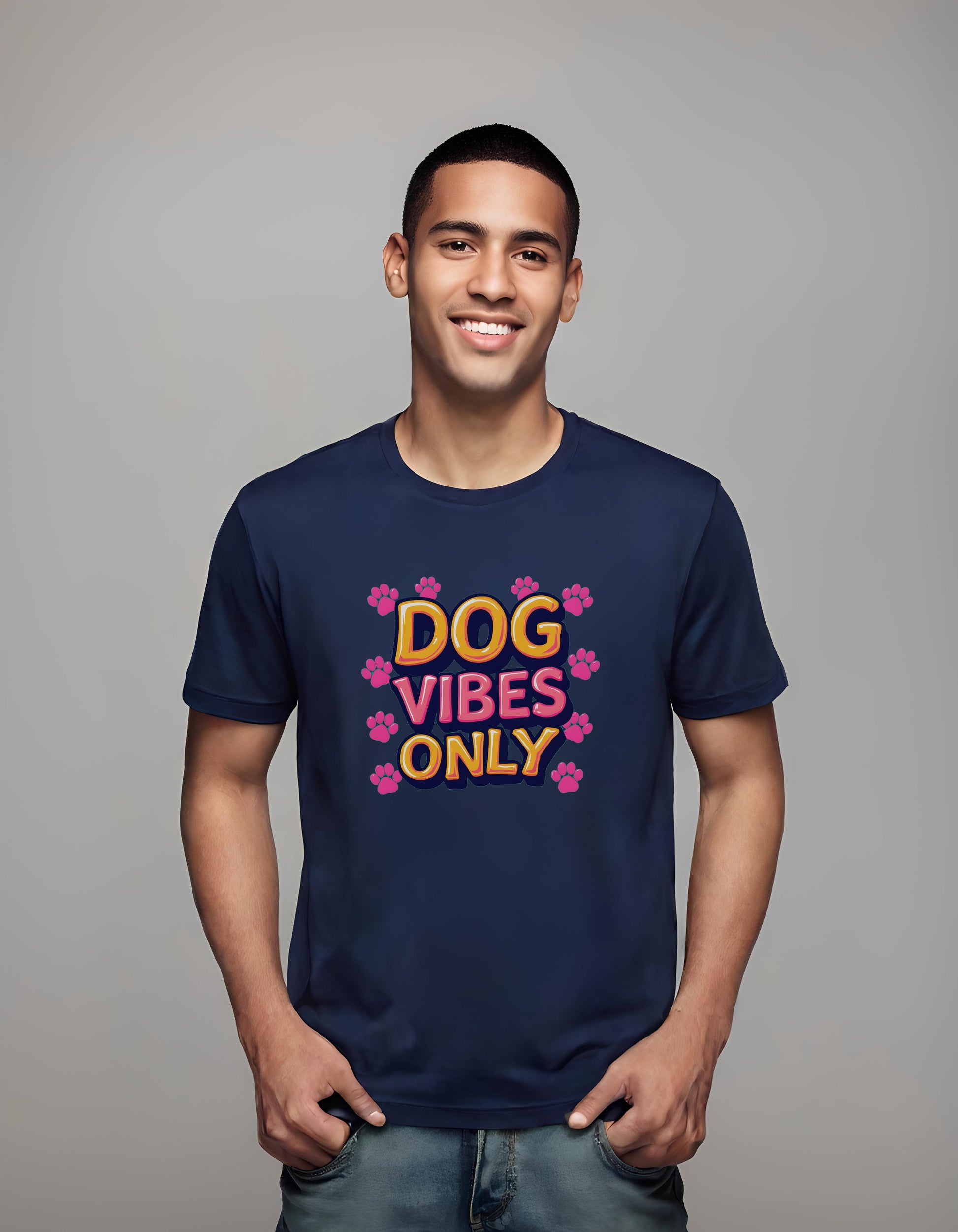 positive dog art - dog vibes only - t-shirt