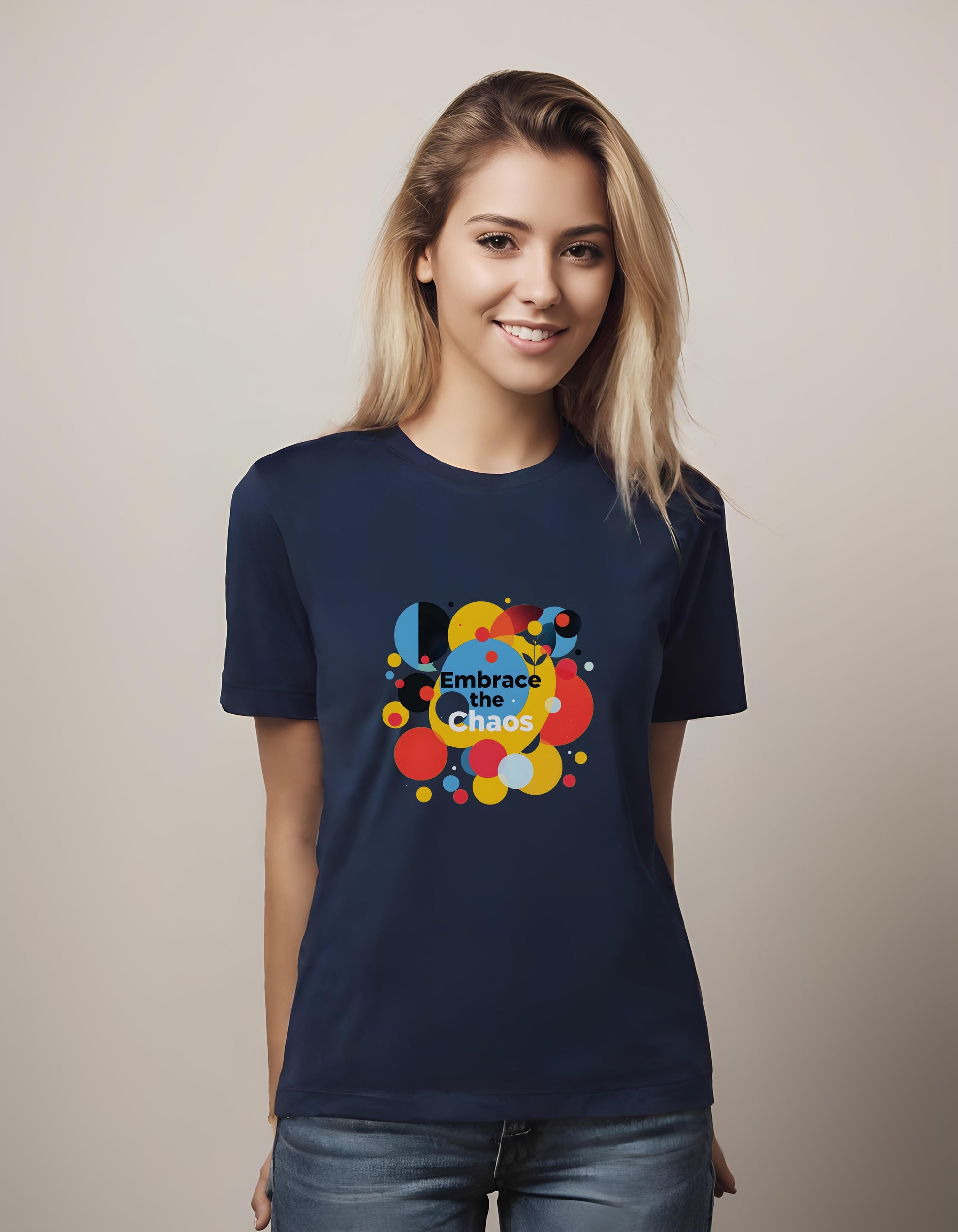 t-shirt - modern art design - youthful graphics - embrace the chaos