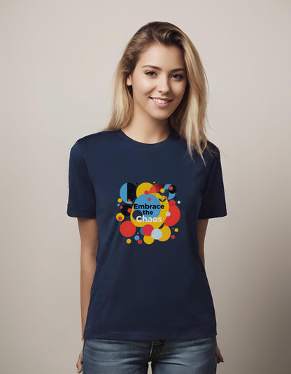 t-shirt - modern art design - youthful graphics - embrace the chaos