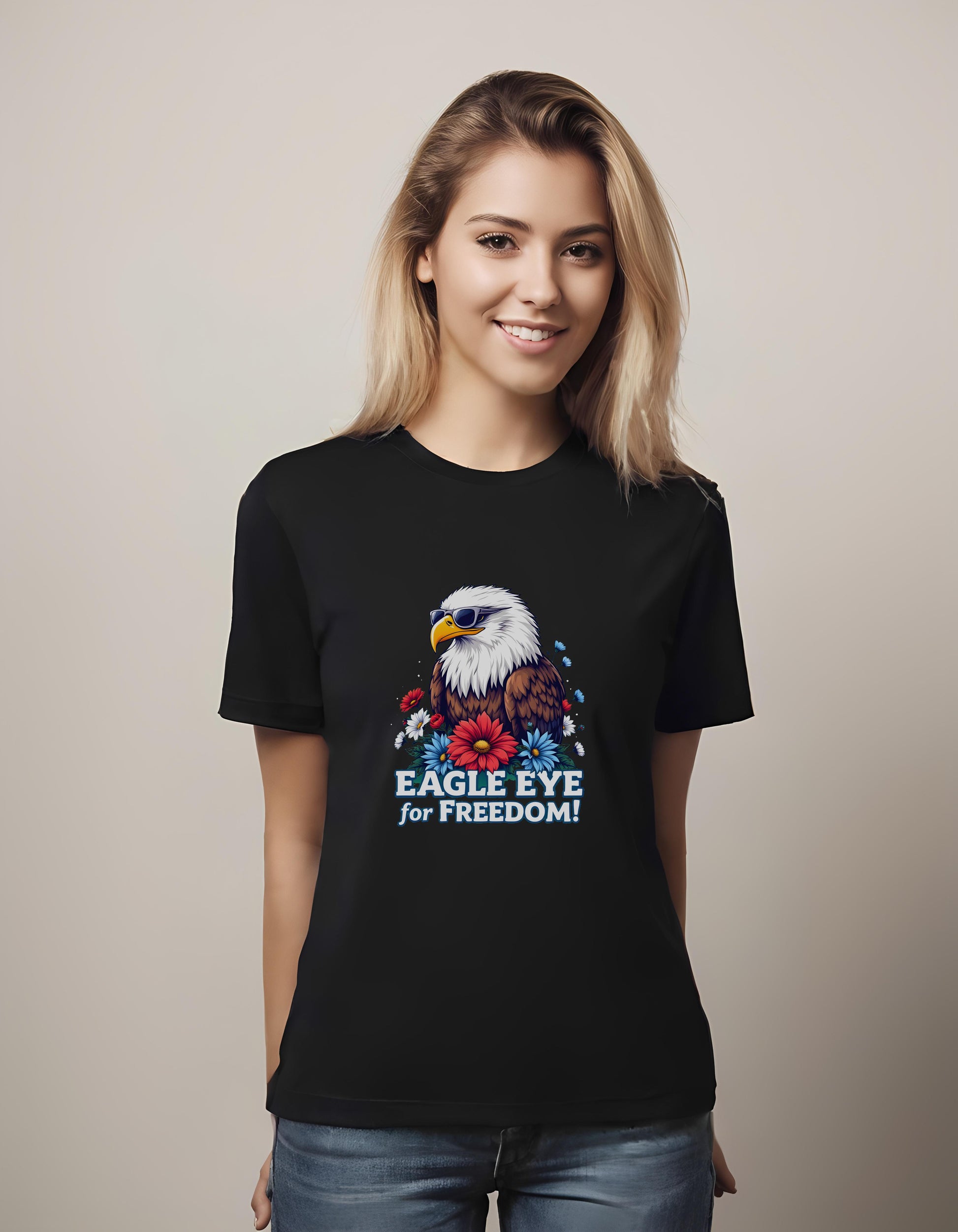 vibrant eagle print - versatile t-shirt - informal gatherings