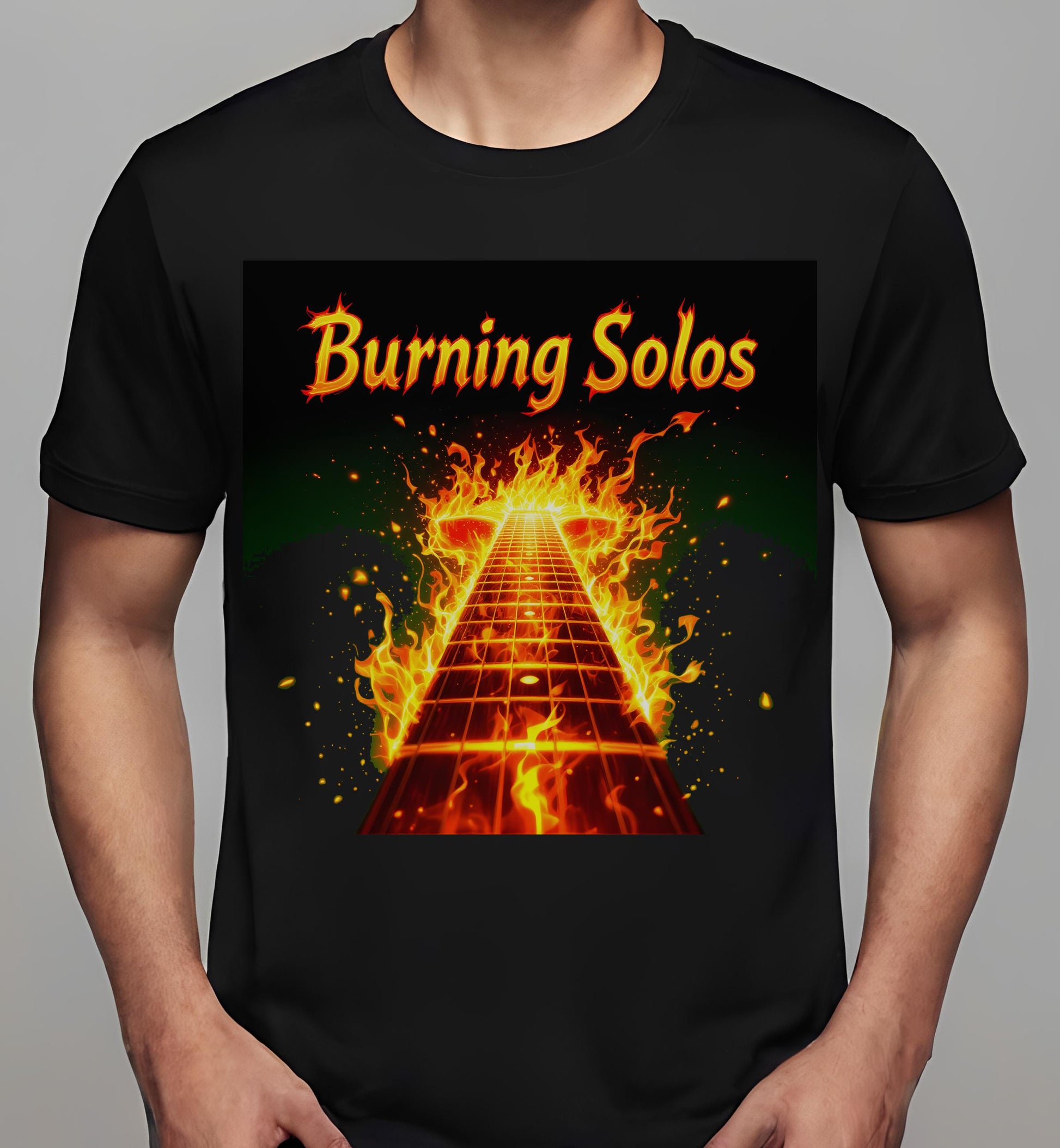 guitarists - t-shirt - concert-goers - black