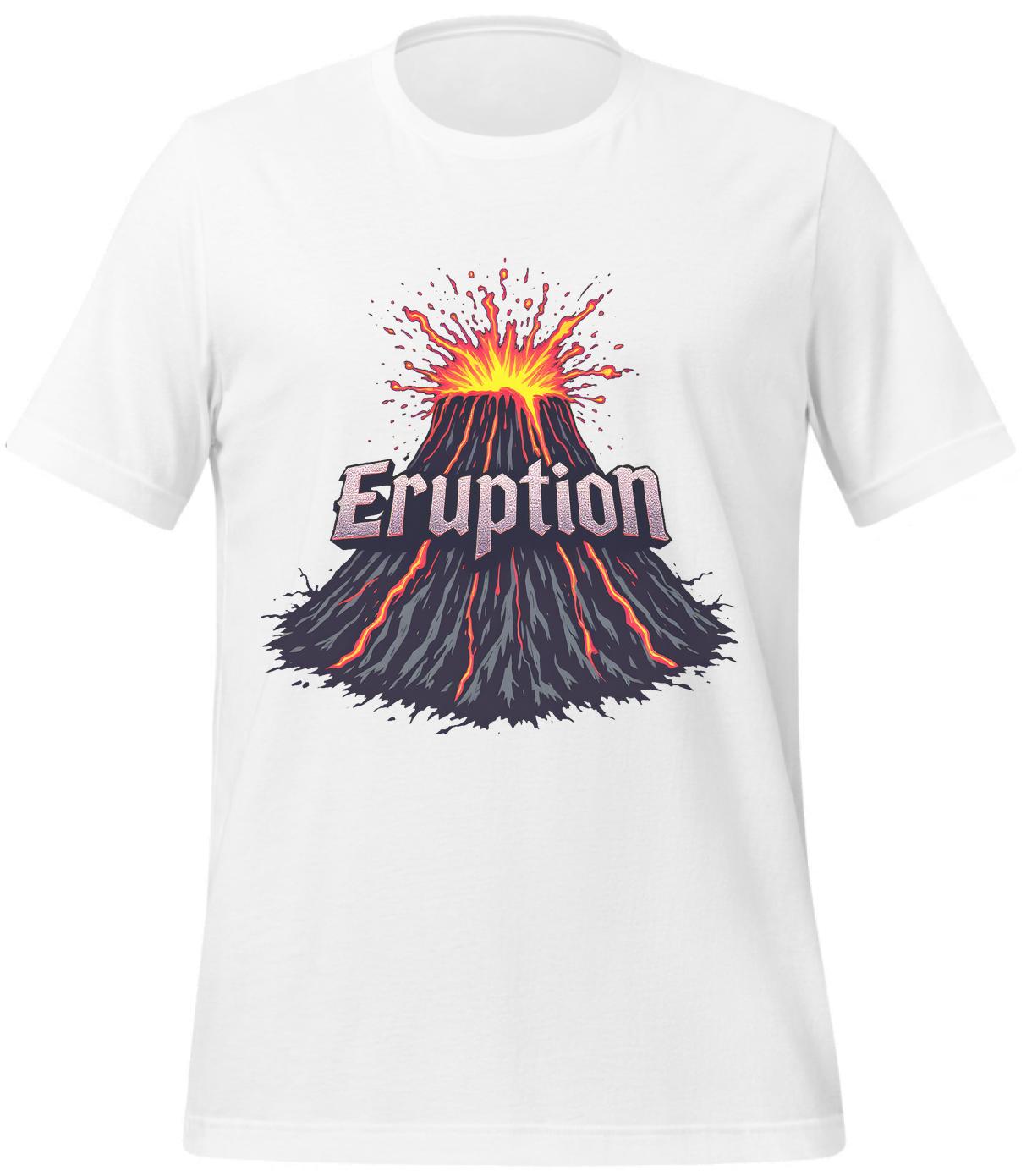 t-shirt - volcano design - white - performance artists