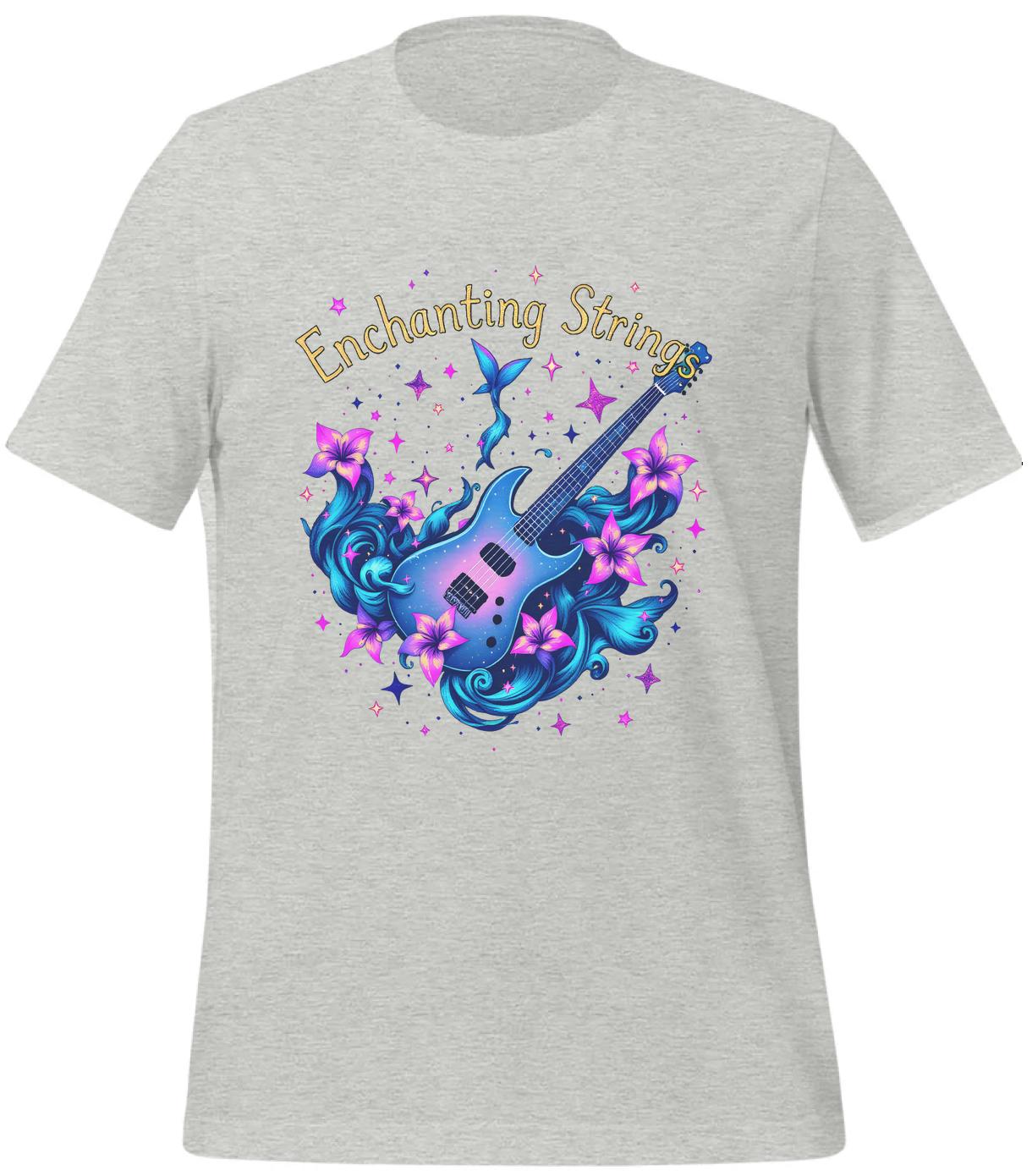 floral guitar art - t-shirt - magical guitar motifs - athletic_heather - guitarists